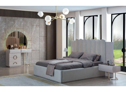 Komplette Schlafzimmer Garnitur Bett Schminktisch Holz Nachttische 4tlg