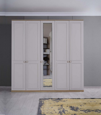 Komplette Schlafzimmermöbel Moderne Betten Holz 6tlg Schlafzimmer Grau