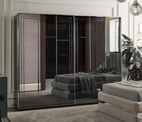 Moderner Kleiderschrank Edle Schlafzimmer Möbel Designer Glasschrank