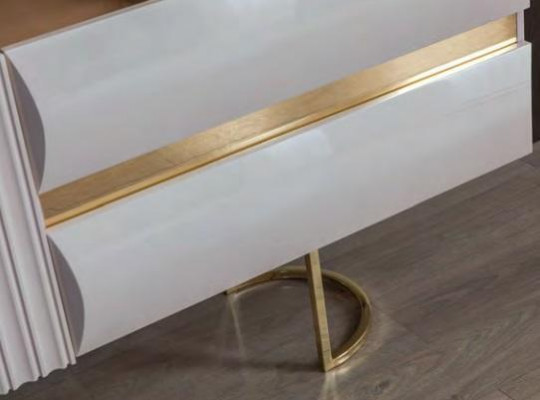 Designer Weiße Edelstahl Anrichte Moderne Esszimmer Holz Edle Kommode