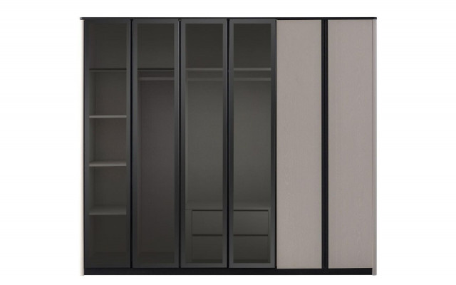 Holzschrank Schrank Kleiderschrank Garderobenschrank Moderne Grau