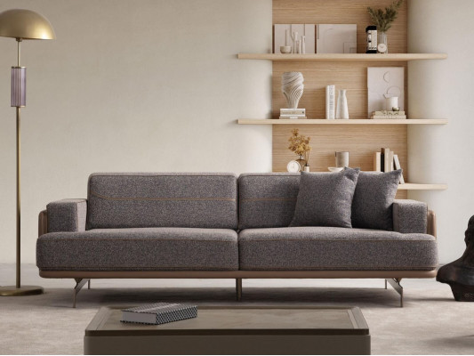 Grauer Dreisitzer Luxuriöse Wohnzimmer Couchen Designer 3-Sitzer Sofa