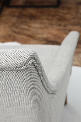 Sofagarnitur Dreisitzer Sitzer Modern Sessel Stoff Grau Wohnzimmer Set