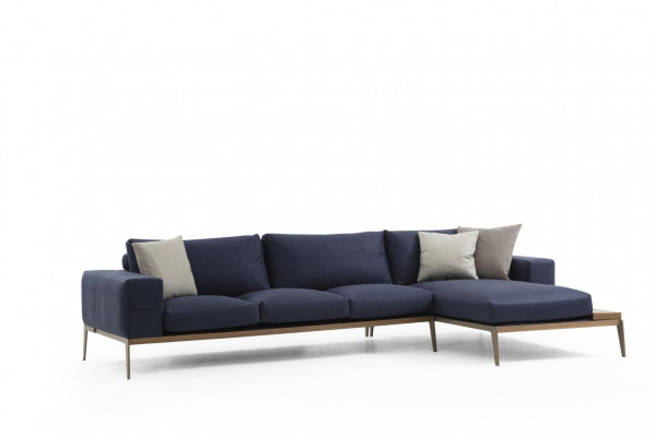 Ecksofa L-Form Sofa Wohnzimmer Grau Modern Stoff Sofas Sitzer Design