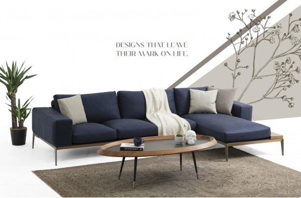 Ecksofa L-Form Sofa Wohnzimmer Grau Modern Stoff Sofas Sitzer Design