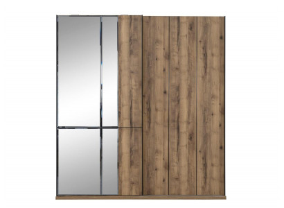 Design Kleiderschränke Kleiderschrank Schränke Braun Holz Spiegel Neu