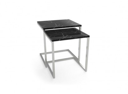 Beistelltisch Wohnzimmer Möbel Material schwarz Edelstahl Design Tisch
