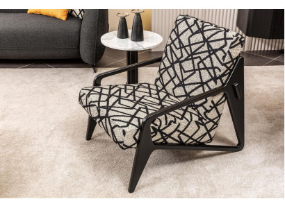 Moderner Wohnzimmersessel Designer Einsitzer Schwarze Polster Möbel Neu