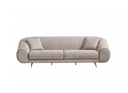 Moderne Beige Couch Wohnzimmer 3-Sitzer Luxus Polster Designer Sofas