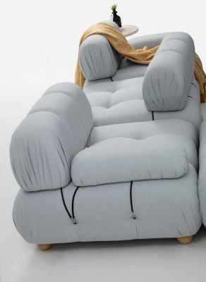 Ecksofa Sofa Stoff Wohnzimmer Sofas Eck Grau Modern Polyester Design