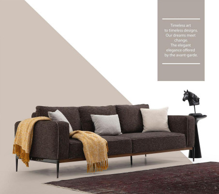 Dreisitzer Sofa 3 Sitzer Stoff Modern Sofas Design Wohnzimmer Grau