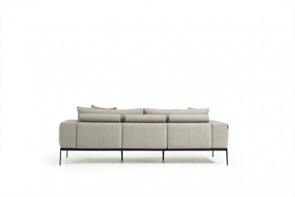 Dreisitzer Sofa 3 Sitzer Sofas Beige Stoff Wohnzimmer Luxus Modern Neu