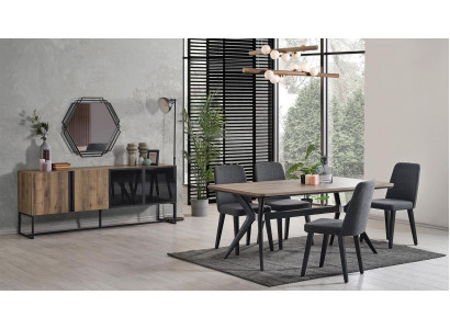 Luxus Essgruppe Esszimmer Esstisch Set 9tlg Esszimmer Braun Holz Tisch