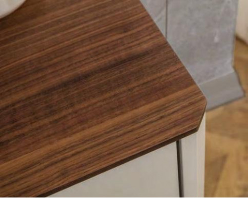 Stilvoller Holz Schminktisch Beiger Glas Tisch Edle Schlafzimmer Möbel
