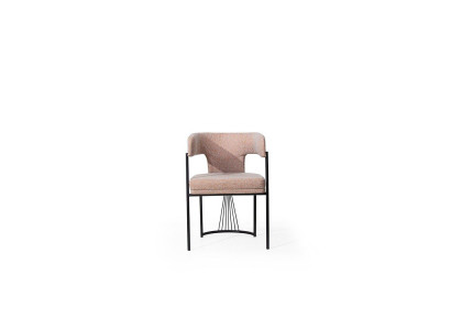 Beiger Designer Stuhl Metallstühle Luxuriöse Esszimmer Polsterstühle