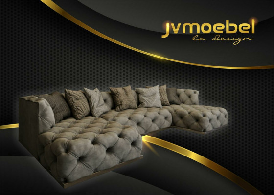 Ecksofa Sofa Couch Polster Garnirtur U Form Couchen Chesterfield Möbel Sofas Neu