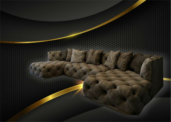 Ecksofa Sofa Couch Polster Garnirtur U Form Couchen Chesterfield Möbel Sofas Neu