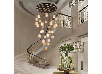 Luxus Kronleuchter Wohnzimmer Deckenleuchter Deckenlampe Lüster Gold