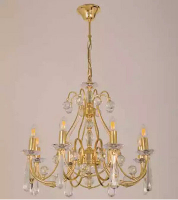 Luxus Deckenlampe Kronleuchter Deckenleuchter Lüster Gold Kristall