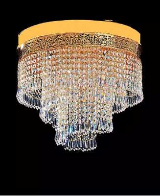 Deckenleuchter Luxus Gold Kronleuchter Deckenlampe Lüster Kristall Art