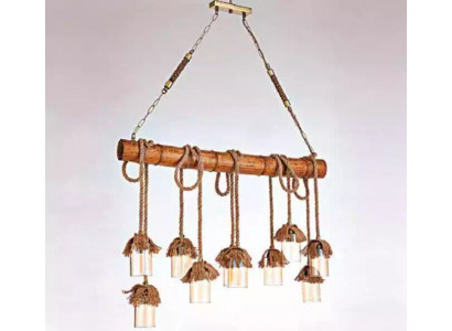 Moderner Holz Deckenleuchter Prunkhängeleuchter Deckenlampe Bambus Leuchter