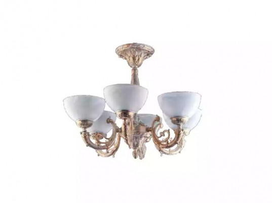 eckenlampe Lüster Deckenleuchter Kronleuchter Lampe Glas Beige Art