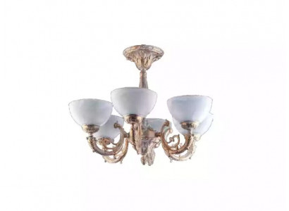 eckenlampe Lüster Deckenleuchter Kronleuchter Lampe Glas Beige Art