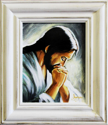 Religion Jesus Christus Handarbeit Ölbild Bild Ölbilder Rahmen Bilder G16046