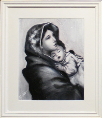 Religion Maria Handarbeit Ölbild Bild Ölbilder Rahmen Bilder G15382