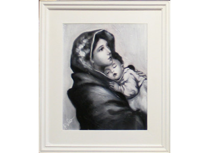 Religion Maria Handarbeit Ölbild Bild Ölbilder Rahmen Bilder G15382
