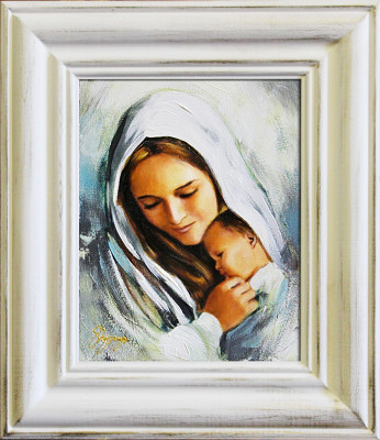 Religion Maria Handarbeit Ölbild Bild Ölbilder Rahmen Bilder G16047