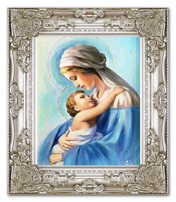 Religion Maria Handarbeit Ölbild Bild Ölbilder Rahmen Bilder G04057