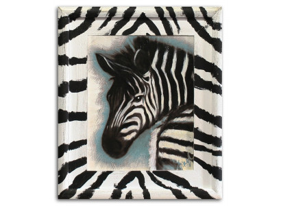 Ölbild Ölbilder Gemälde Bilder Bild Handgemalt Öl mit Rahmen Zebra Afrika G15325