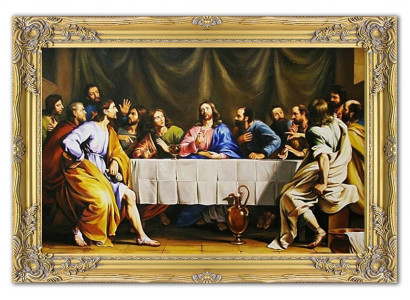 Religion Handarbeit Jesus Abendmahl Ölbild Bild Ölbilder Rahmen Bilder G02539
