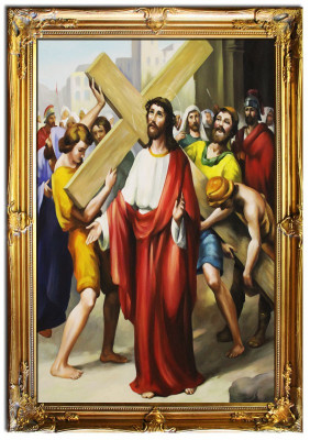 Kreuzigung Jesus Christus Handarbeit Ölbild Bild Ölbilder Rahmen Bilder G01617