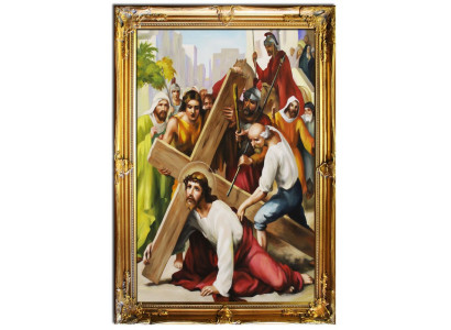 Kreuzigung Jesus Christus Handarbeit Ölbild Bild Ölbilder Rahmen Bilder G01620