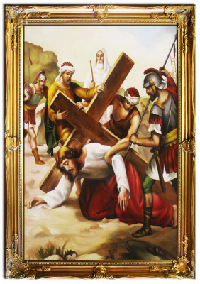 Kreuzigung Jesus Christus Handarbeit Ölbild Bild Ölbilder Rahmen Bilder G01623