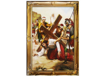Kreuzigung Jesus Christus Handarbeit Ölbild Bild Ölbilder Rahmen Bilder G01623