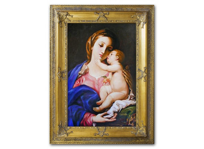 Heilige Maria Jesus Kind Handarbeit Ölbild Bild Ölbilder Rahmen Bilder G02767