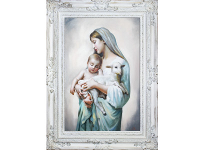 Religion Maria Handarbeit Ölbild Bild Ölbilder Rahmen Bilder G16949