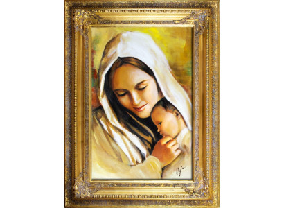 Religion Maria Handarbeit Ölbild Bild Ölbilder Rahmen Bilder G16462