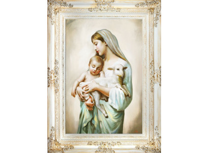 Religion Maria Handarbeit Ölbild Bild Ölbilder Rahmen Bilder G16995