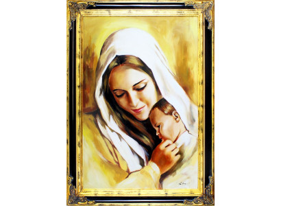 Religion Maria Handarbeit Ölbild Bild Ölbilder Rahmen Bilder G16801