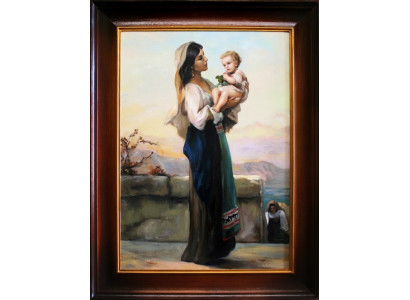 Religion Maria Handarbeit Ölbild Bild Ölbilder Rahmen Bilder G06286