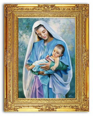 Religion Maria Handarbeit Ölbild Bild Ölbilder Rahmen Bilder G06299