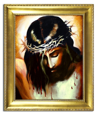 Religion Jesus Christus Handarbeit Ölbild Bild Ölbilder Rahmen Bilder G04227