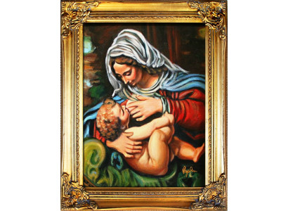 eligion Maria Handarbeit Ölbild Bild Ölbilder Rahmen Bilder G04117