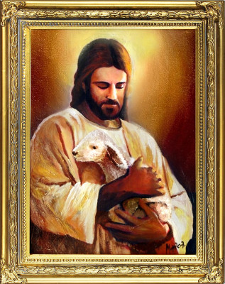 Religion Jesus Christus Handarbeit Ölbild Bild Ölbilder Rahmen Bilder G00258