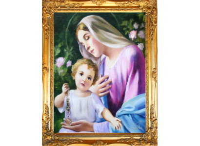 Religion Maria Handarbeit Ölbild Bild Ölbilder Rahmen Bilder G06293