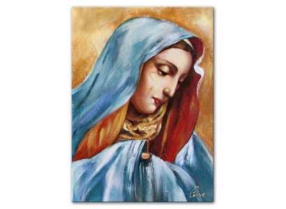 Religion Maria Handarbeit Ölbild Bild Ölbilder Rahmen Bilder G04825